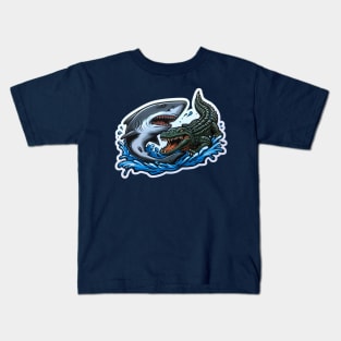 shark vs crocodile Kids T-Shirt